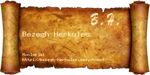 Bezegh Herkules névjegykártya